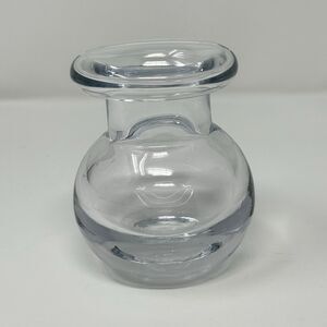 HEAVY HAND BLOWN GLASS FLOWER BULB VASE VINTAGE 60's CLASSIC MCM 4" TALL